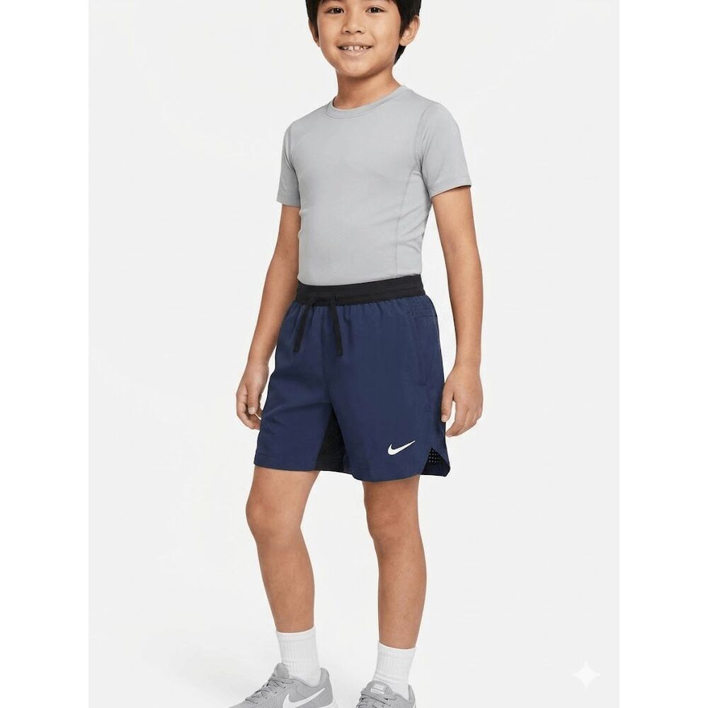 Nike KIDS Performance Activewear Shorts Navy Blue Mesh Vents Size XS
